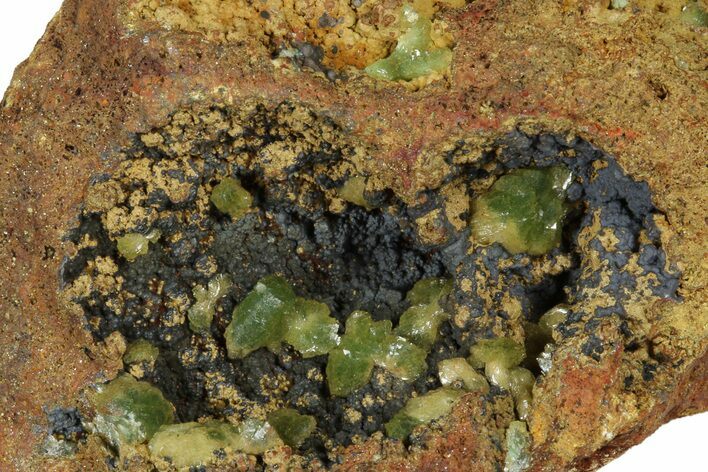 Yellow-Green Adamite Crystals On Limonite - Ojuela Mine, Mexico #183430